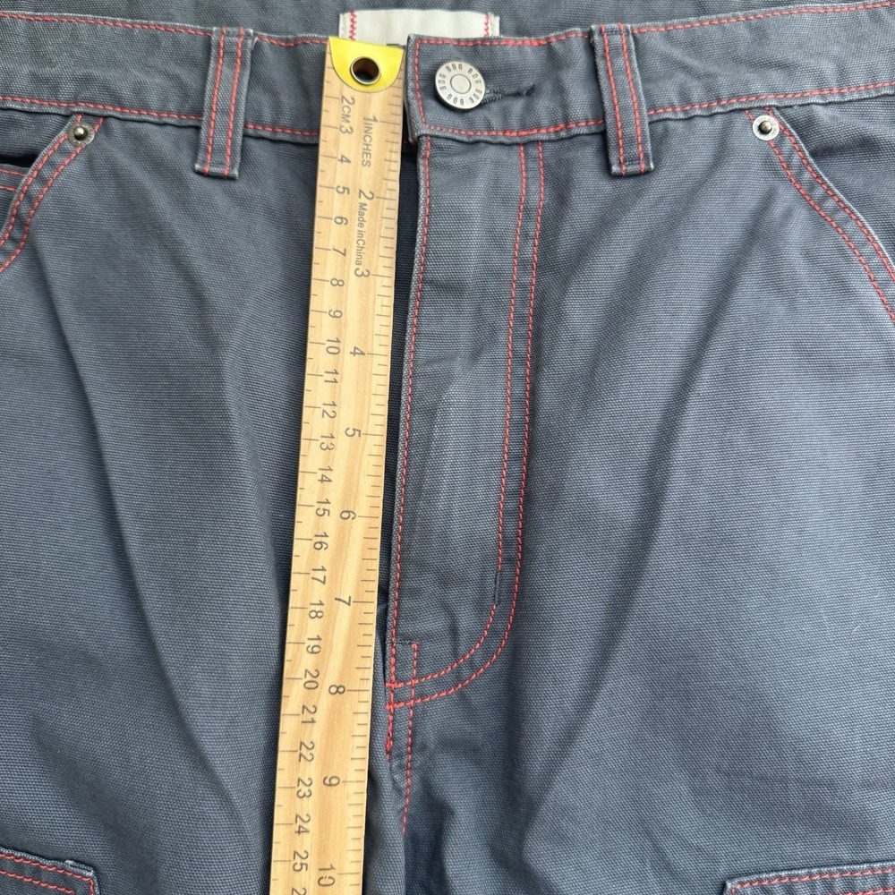 BDG Urban Outfitters Gray Red Stitch Straight Carpenter Pants Cotton 28 - Picture 11 of 12
